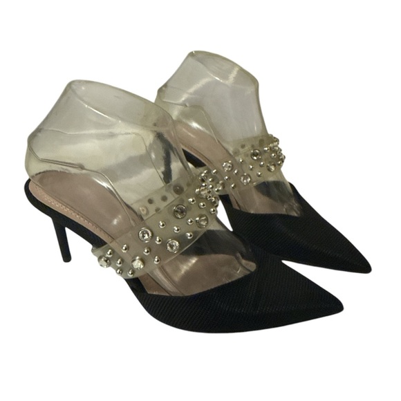 zara Transparent vinyl Sequent strap women Black shoes size 37 - Picture 6 of 9